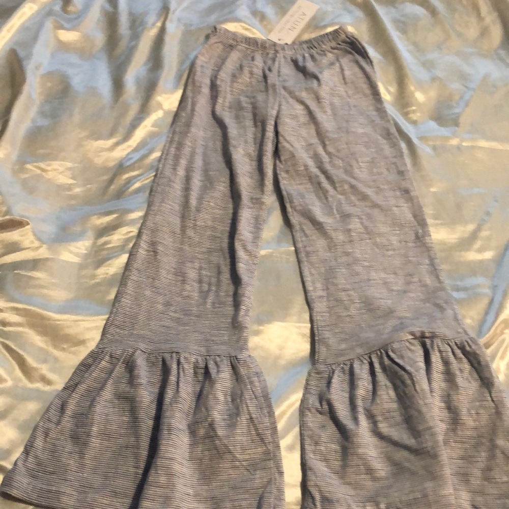 All things under the sun brand new flare pinstripe ruffle flare pants